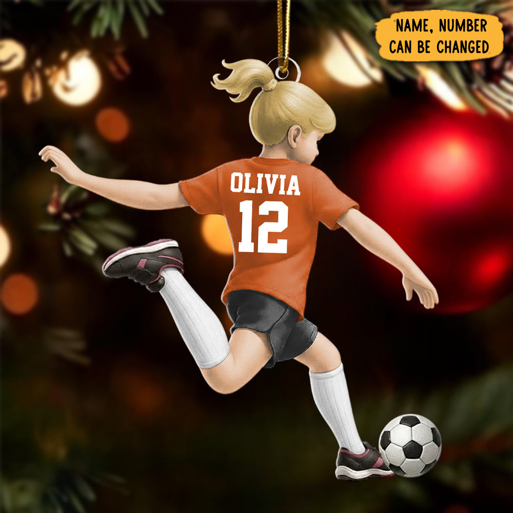 Personalized Kid Plays Soccer Christmas Ornament Christmas Tree Decorations Soccer Fan Presents