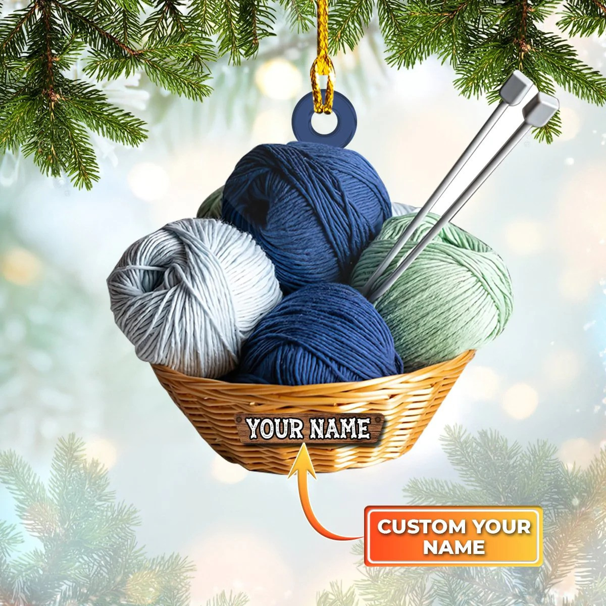 Personalized Knitting Christmas Ornament 2024 Christmas Ornaments For Knitters Presents