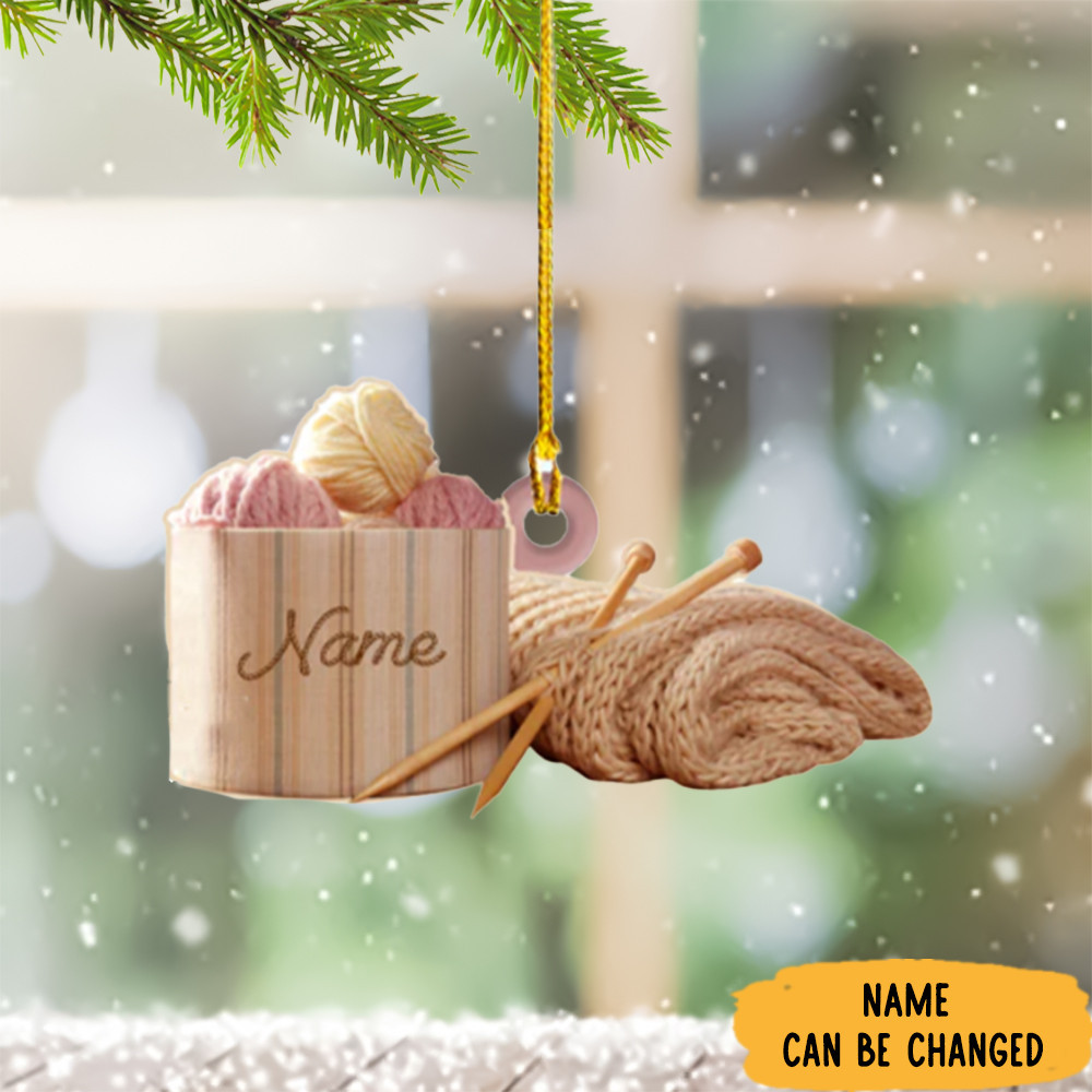 Personalized Knitting Ornament Christmas Ornaments For Knitters Decorations Gift