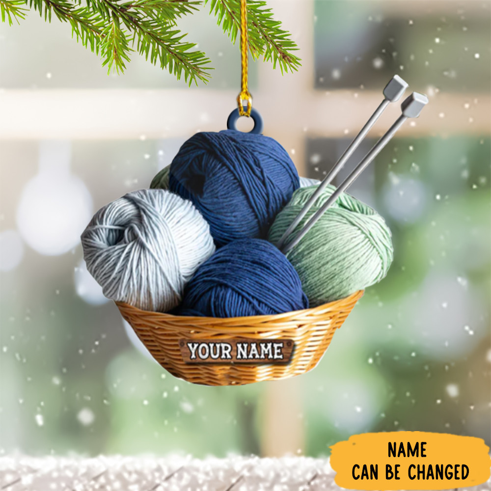 Personalized Knitting Ornament Knitted Xmas Tree Ornaments Best Gifts For Knitters