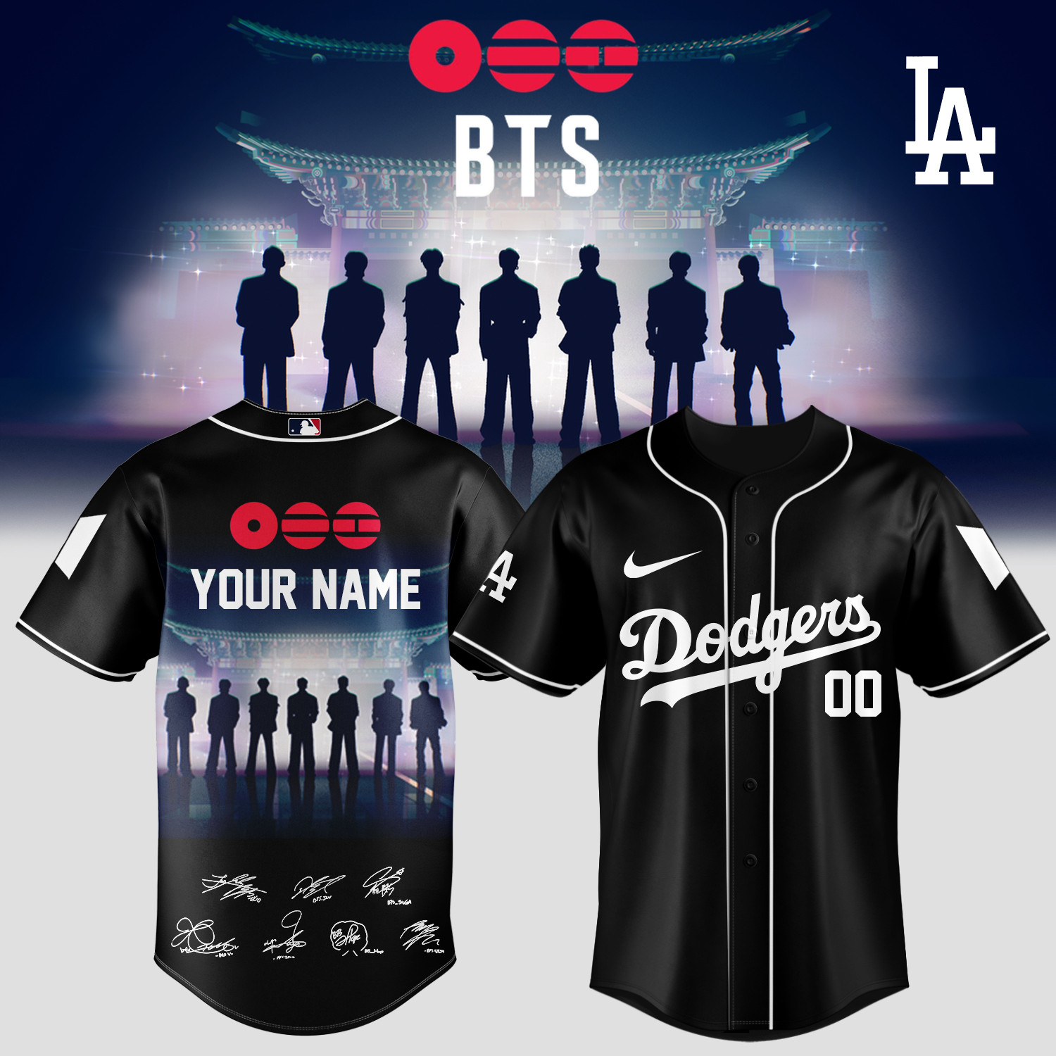 Personalized LA Dodgers x BTS World Tour 2026 Jersey 2026 MLB Playoffs Merch Birthday Gift For Brother