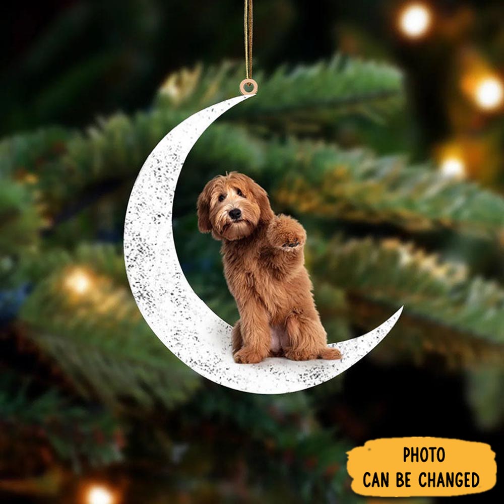 Personalized Labradoodle Sit On The Moon Ornament Charming Mother's Day Ornament