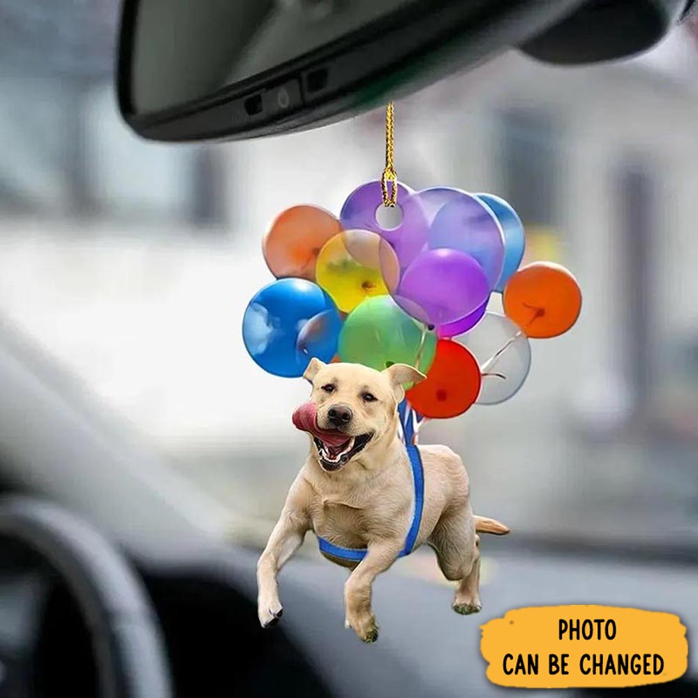 Personalized Labrador Retriever Dog Fly With Bubbles Car Hanging Ornament Sweet Ornament Gift For Couples