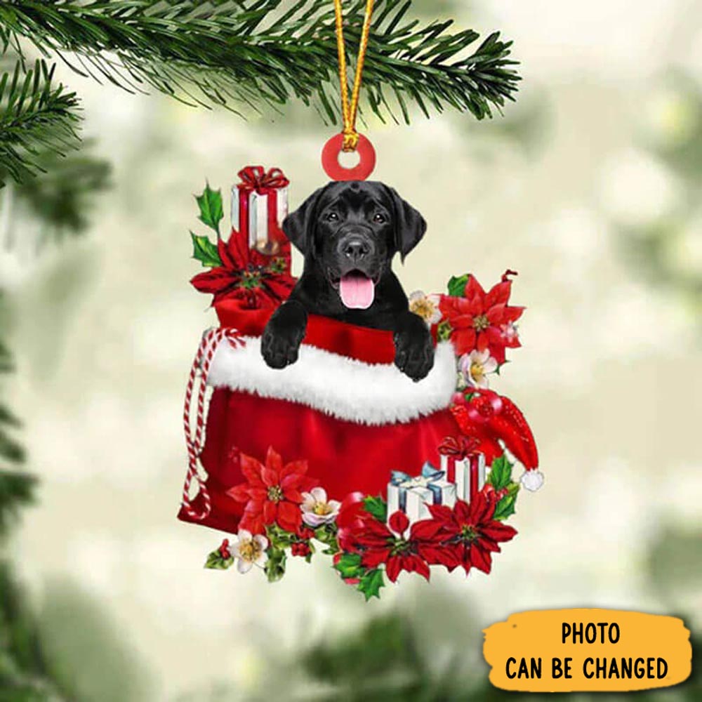 Personalized Labrador Retriever In Gift Bag Christmas Ornament Unique Ornament Gift For Friends