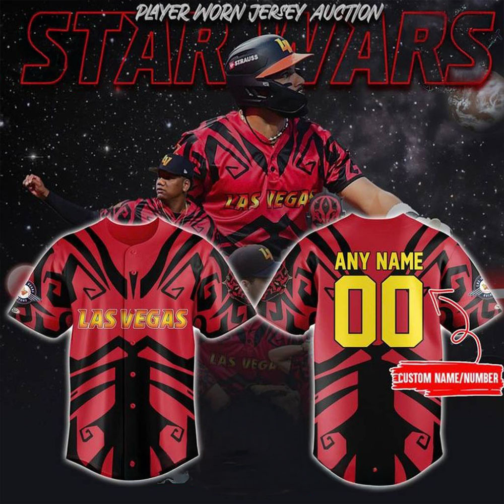 Personalized Las Vegas Aviators x Star Wars Night 2025 Baseball Jersey Best Movie Merch Gift For Him