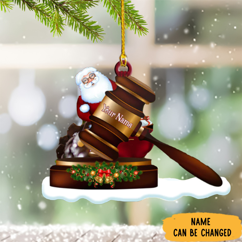 Personalized Lawyer Christmas Ornament Gavel Christmas Ornament 2024