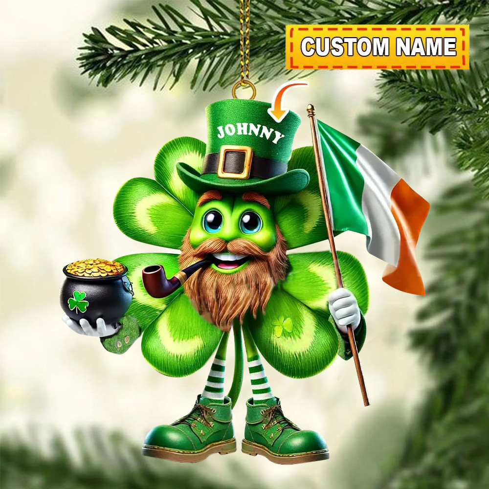 Personalized Leprechaun Irish Man St Patrick's Day Ornament Shaped Gifts For Irish