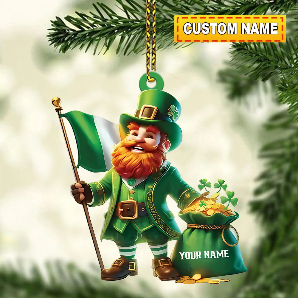 Personalized Leprechaun Irish Man St Patrick's Day Ornament Shaped Holiday Decor