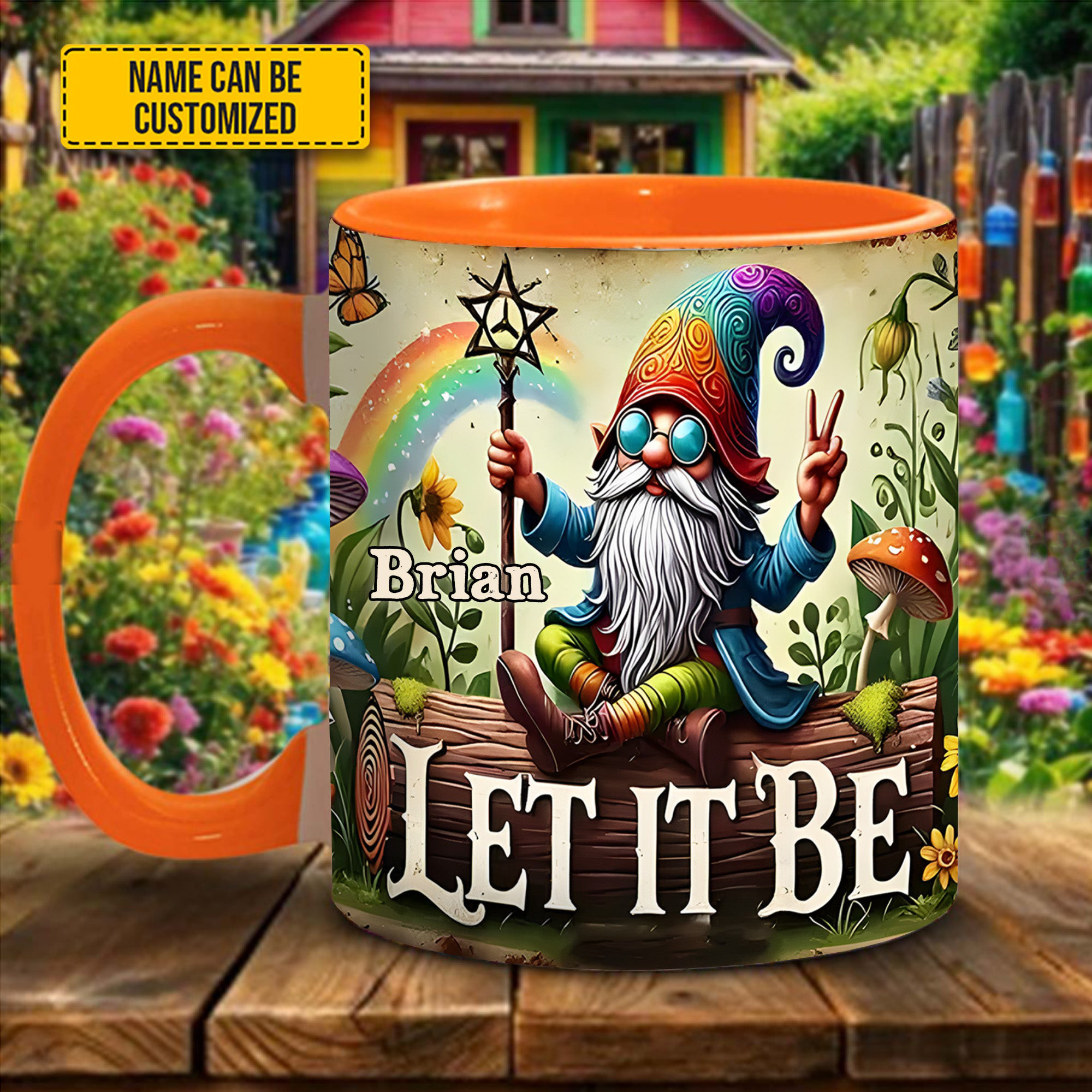 Personalized Let It Be Gnome Mug Hippie Coffee Mug Gifts For Gnome Lovers