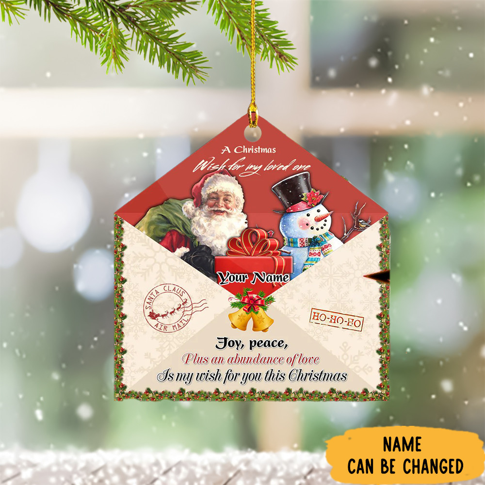 Personalized Letter Ornament Christmas Letter Ornament A Christmas Wish For My Loved One