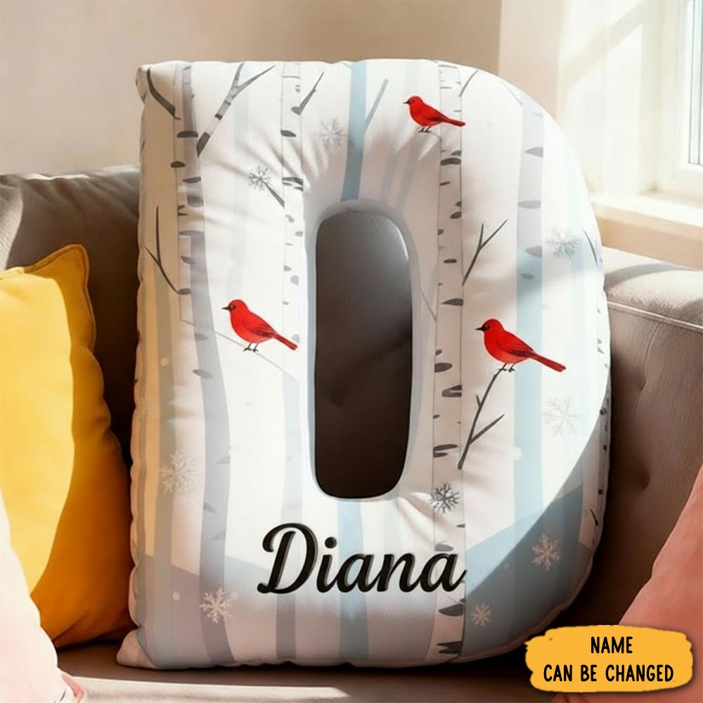 Personalized Letter Pillow Cardinal Letter Graphic 3d Print Custom Name Design Pillow For Family Gift