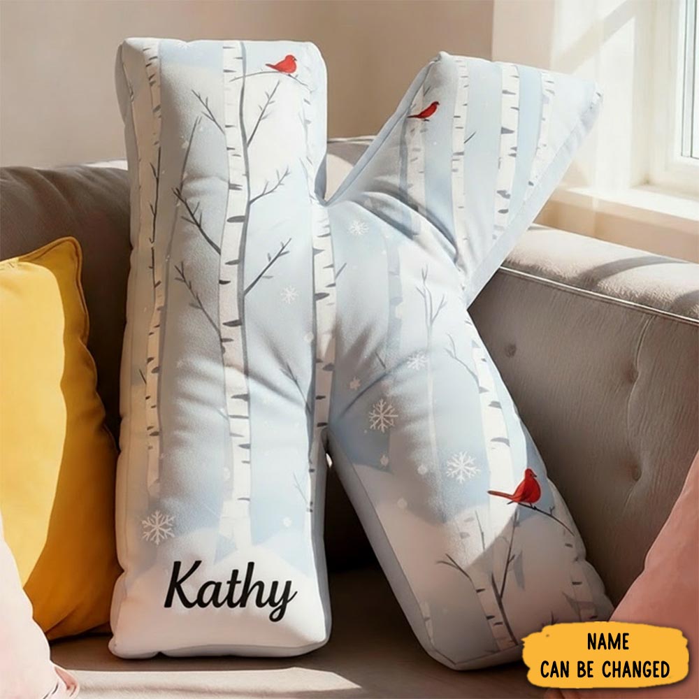 Personalized Letter Pillow Cardinal Letter Graphic 3d Print Custom Name Design Pillow For Family Memorial Gift