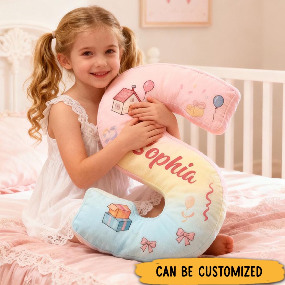 Personalized Letter Pillow Children's Room Decoration Holiday Gifts Graphic 3D Print Cushion for Girls' Room
