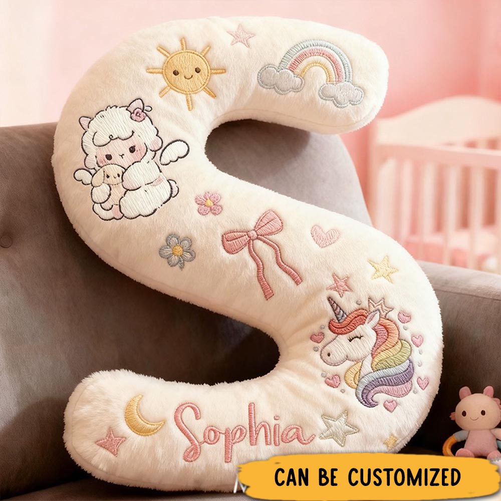 Personalized Letter Pillow Custom Initial Pillow Gift for Family 3D Printed Design