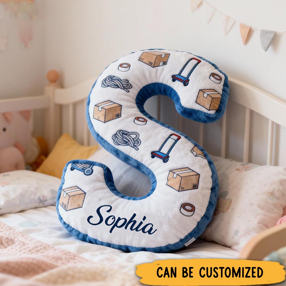 Personalized Letter Pillow Custom Name Design Moving Theme Soft Plush Cushion for Kids Room Decor Graphic 3D Print Housewarming Gifts