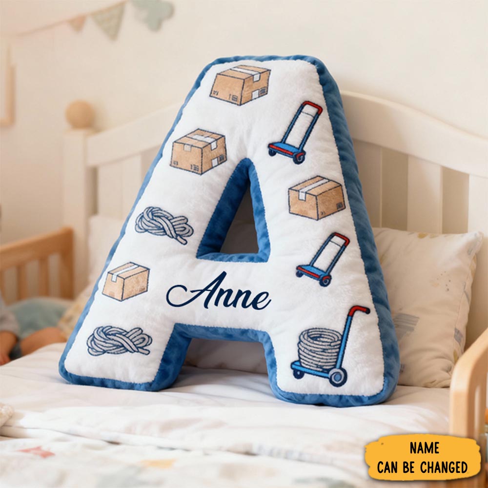 Personalized Letter Pillow Custom Name Design Moving Theme Soft Plush Cushion For Kids Room Decor Graphic 3d Print Housewarming Gifts