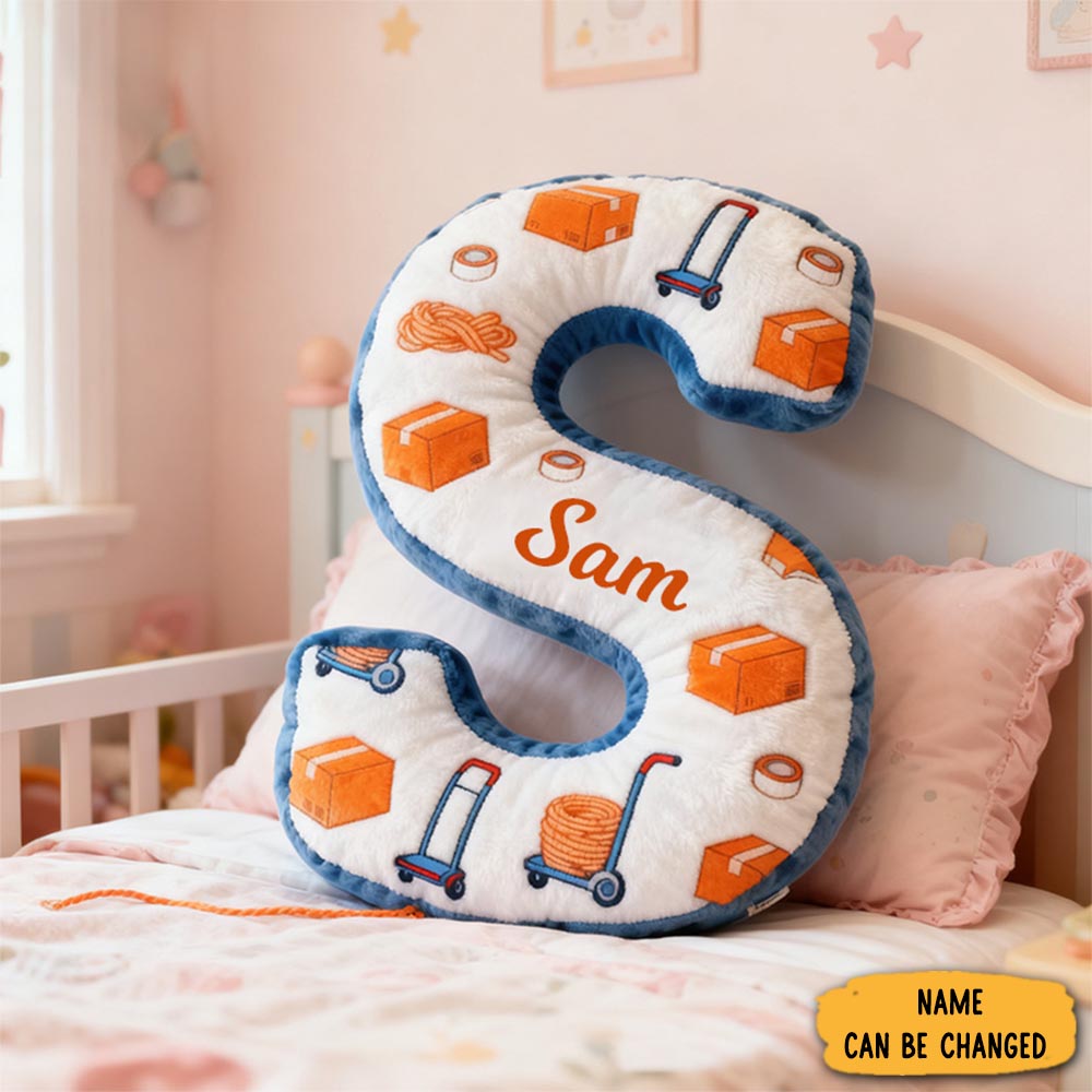 Personalized Letter Pillow Custom Name Design Soft Decorative Cushion For Kids Room Playful Moving Day Theme Unique Gift For Children Graphic 3d Print