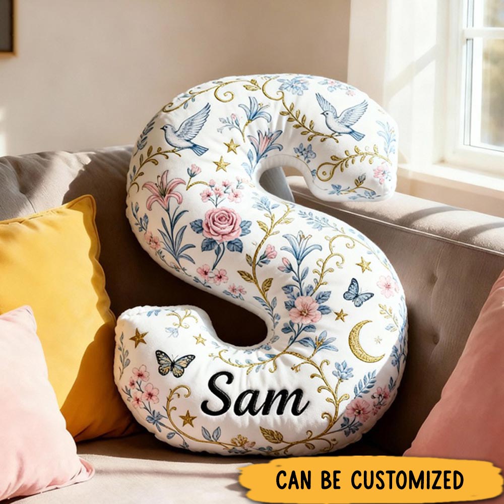 Personalized Letter Pillow Custom Name Double Sided Pillow Sympathy Gift for Family