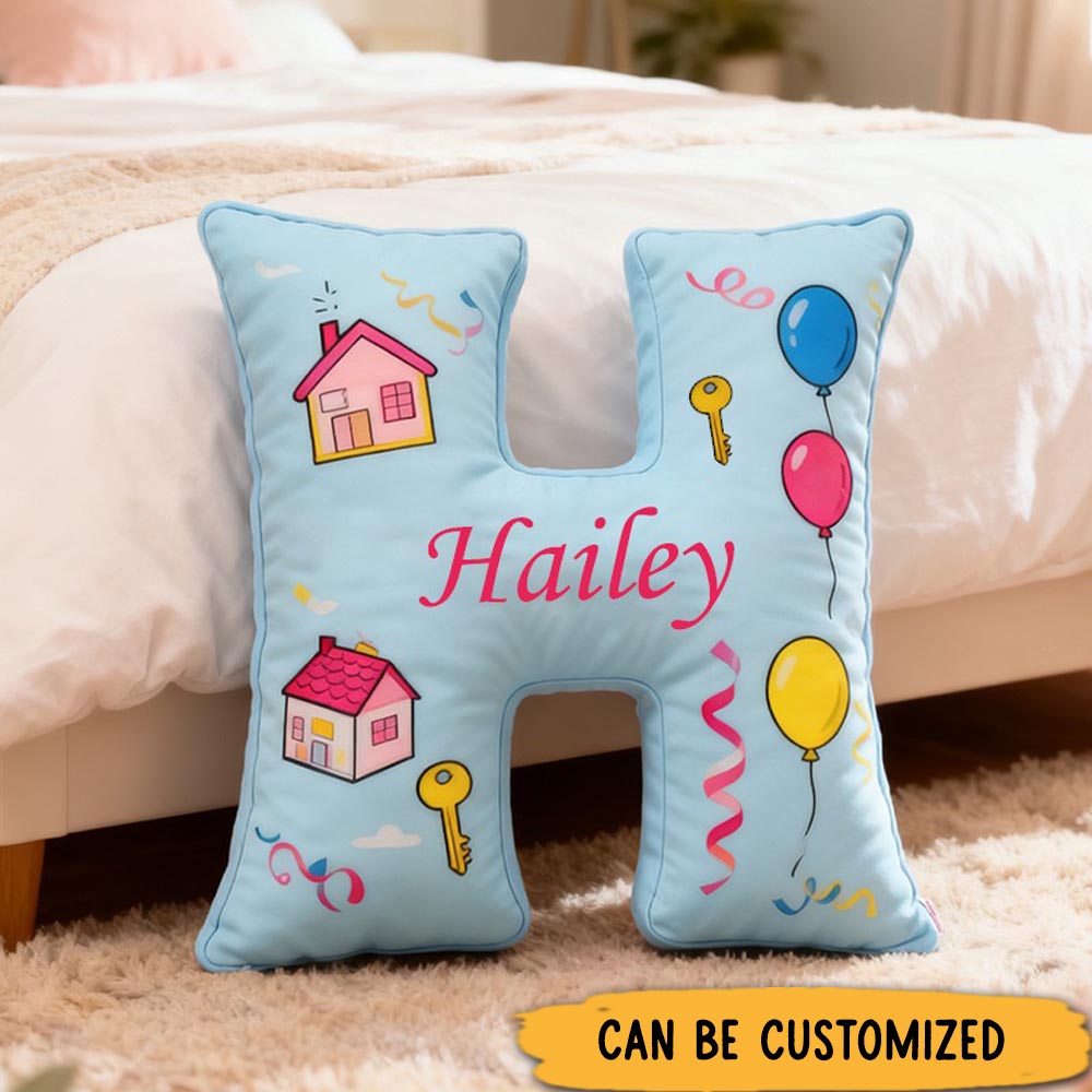 Personalized Letter Pillow Graphic 3D Print Custom Name Design Soft Decorative Children's Room Decoration