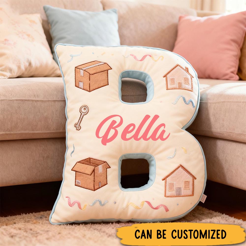 Personalized Letter Pillow Graphic 3D Print Custom Name Design Soft Decorative Farewell Gifts Moving Gifts Children's Room Decoration