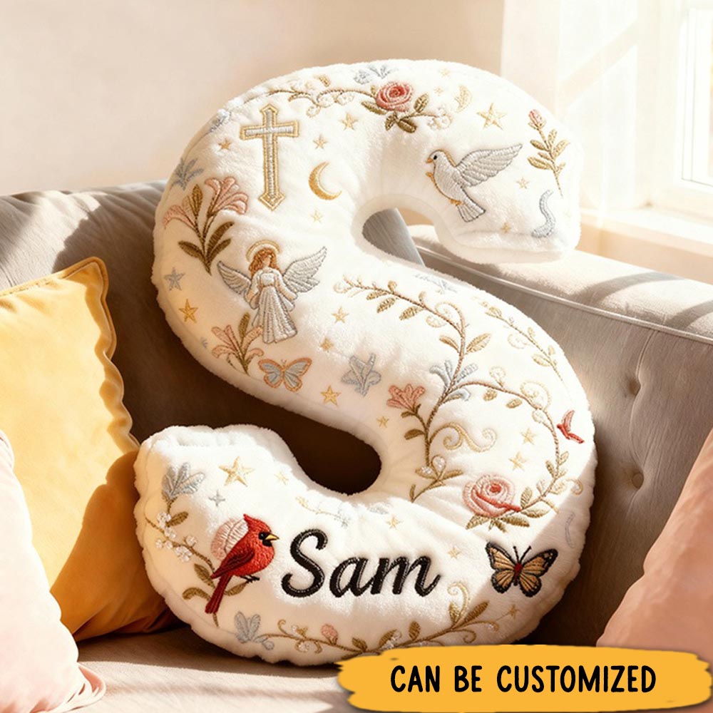 Personalized Letter Pillow Graphic 3D Print Double Sided Pillow Custom Name Design Pillow for Family Kids Gift Memorial Gift