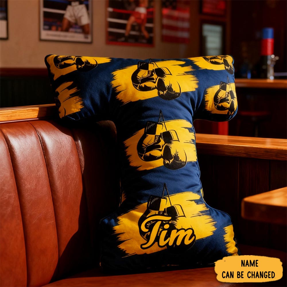 Personalized Letter Pillow Graphic 3d Print Multicolour Boxing Gloves Funny Letter Pillow Custom Name Pillow Comfortable Christmas Decor For Gym Lovers-1