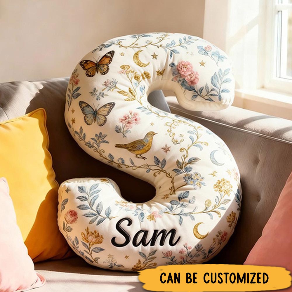 Personalized Letter Pillow Graphic 3D Print Pillow Custom Name Design Pillow for Family Gift