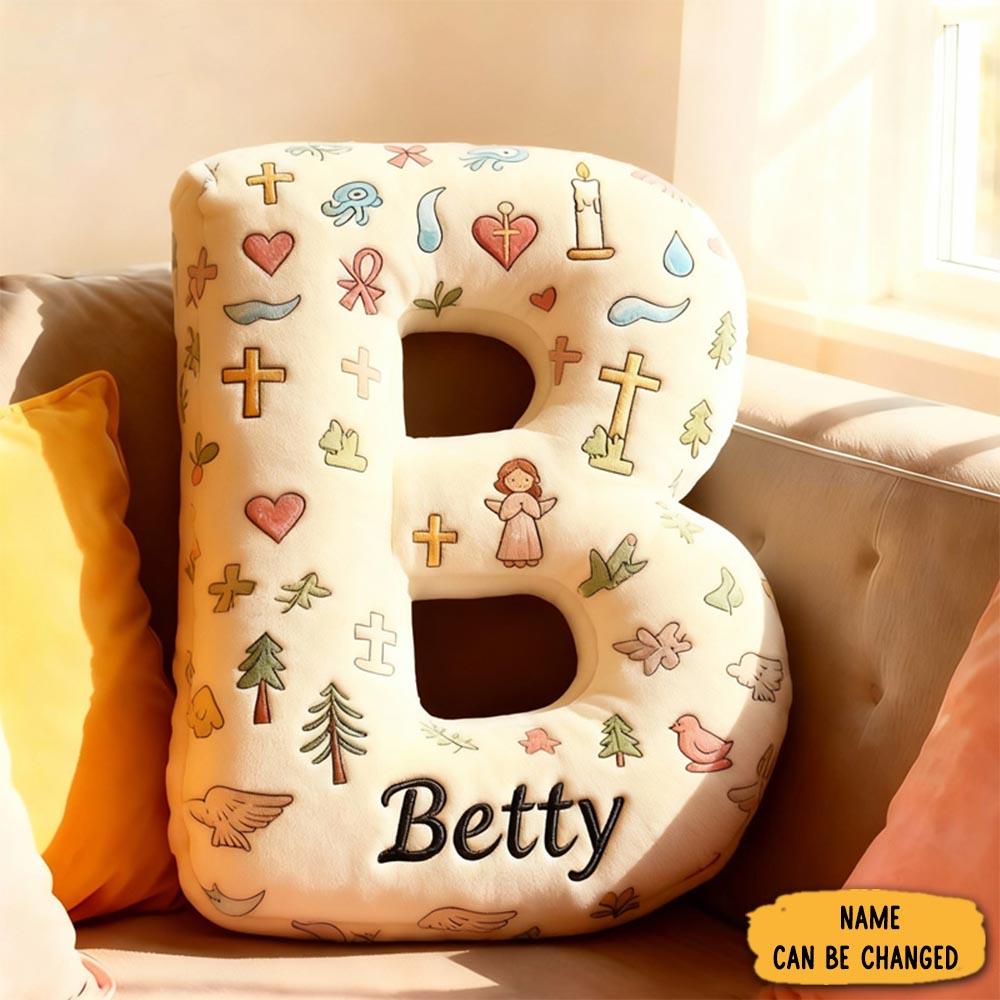 Personalized Letter Pillow Graphic 3d Print Pillow Custom Name Design Pillow For Family Kids Gift Memorial Gift