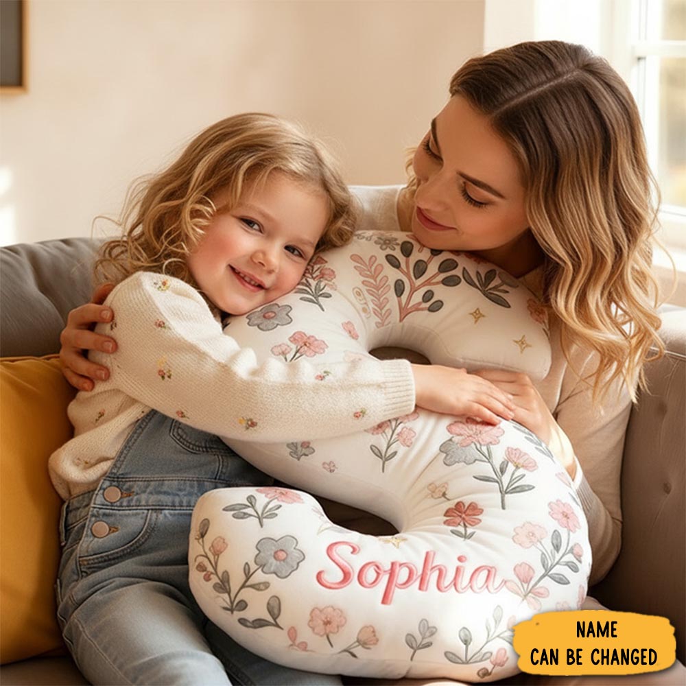 Personalized Letter Pillow With Name Graphic 3d Print Flower Custom Double Sided Pillow Gift For Kids Gardening Lovers Gift