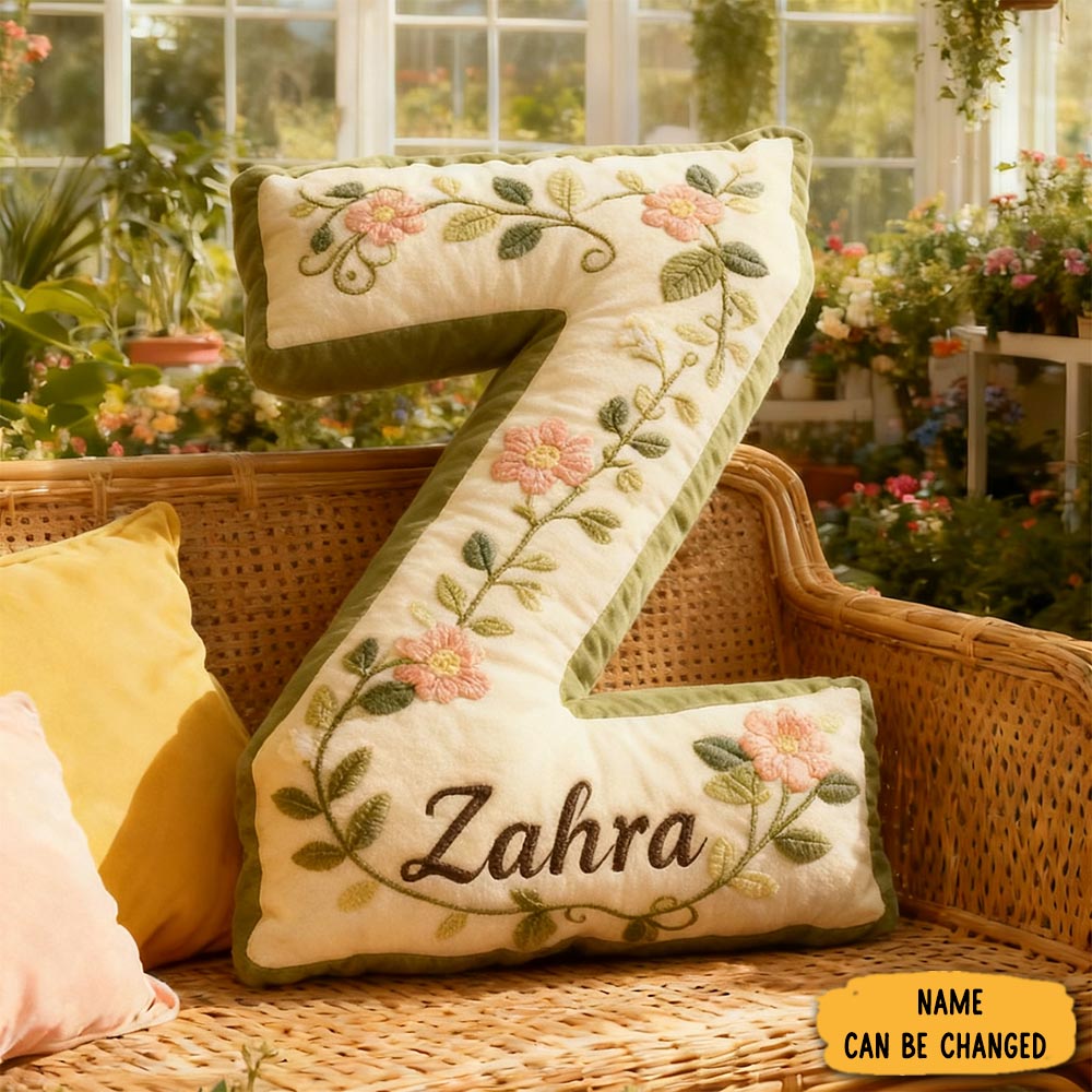 Personalized Letter Pillow With Name Graphic 3d Print Garden Flower Custom Double Sided Pillow Gift For Kids Gardening Lovers Gift