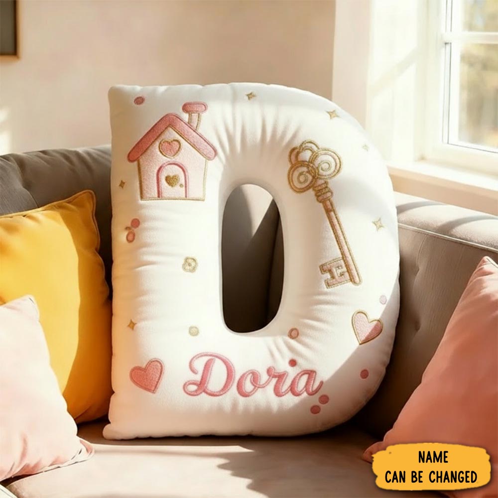 Personalized Letter Pillow With Name Graphic 3d Print House Design Custom Double Sided Pillow Gift For Kids Family Housewarming Gift
