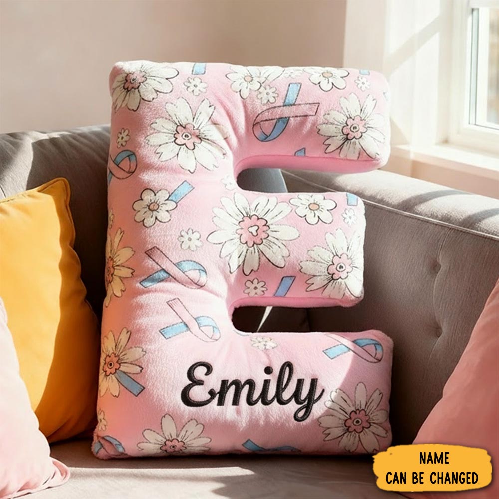 Personalized Letter Pillow With Name Infant Loss Awareness Floral Graphic 3d Print Rainbow Baby Gift Pregnancy Loss Remembrance Memorial Gifts