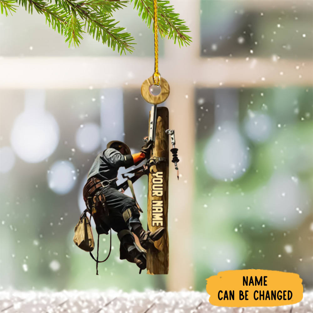 Personalized Lineman Christmas Ornament Lineman Christmas Tree Ornament Decor Gifts