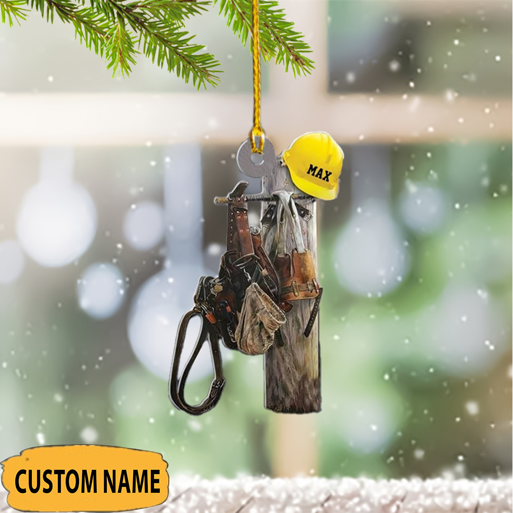 Personalized Lineman Outfit Ornament Xmas Tree Ornament Lineman Gift Ideas