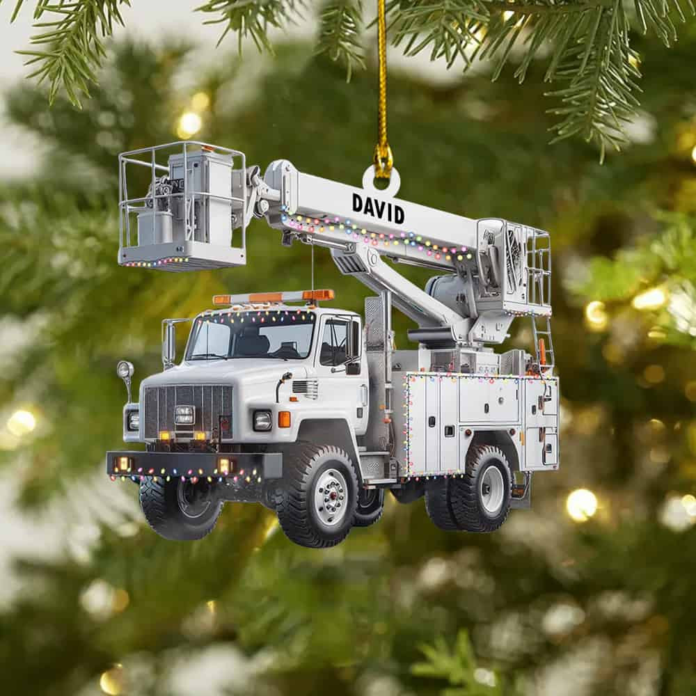 Personalized Lineman Truck Ornament Gift For Lineman