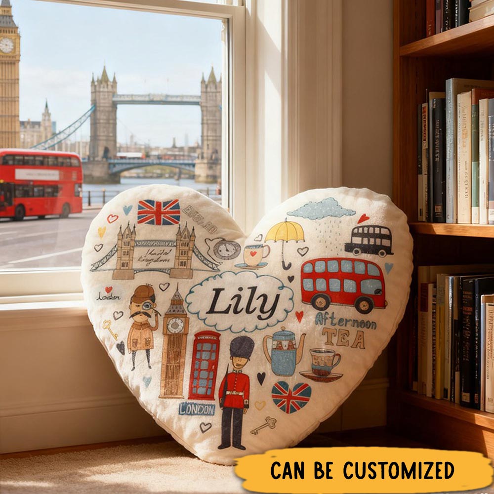 Personalized London Love Pillow Graphic 3D Print Pillow for Travel Lovers