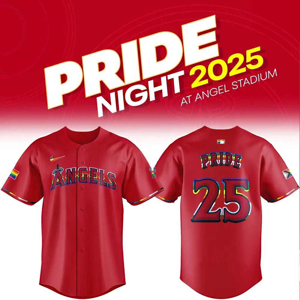 Personalized Los Angeles Angels Pride Night 2025 Red Baseball Jersey Presents For Baseball Lovers