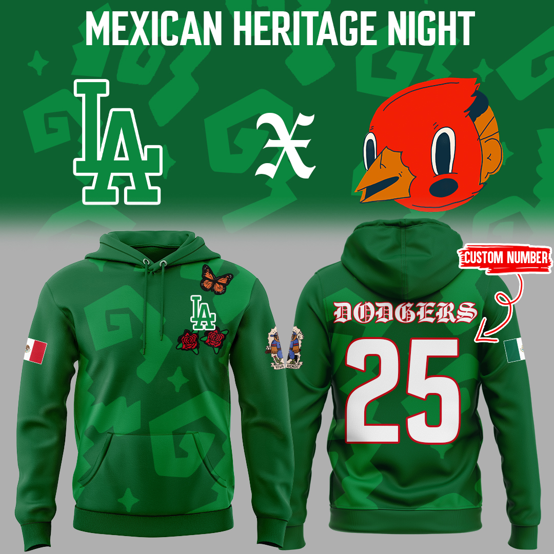 Personalized Los Angeles Dodger Mexican Heritage Night Hoodie Baseball Fans Gifts