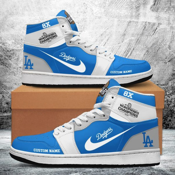 Personalized Los Angeles Dodgers AJ 1 Sneaker Best Gifts For Baseball Lovers