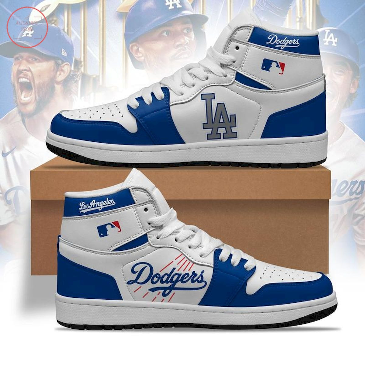 Personalized Los Angeles Dodgers MLB AJ1 Shoes Air Jordan 1 Sneakers Merchandise Fan Gifts