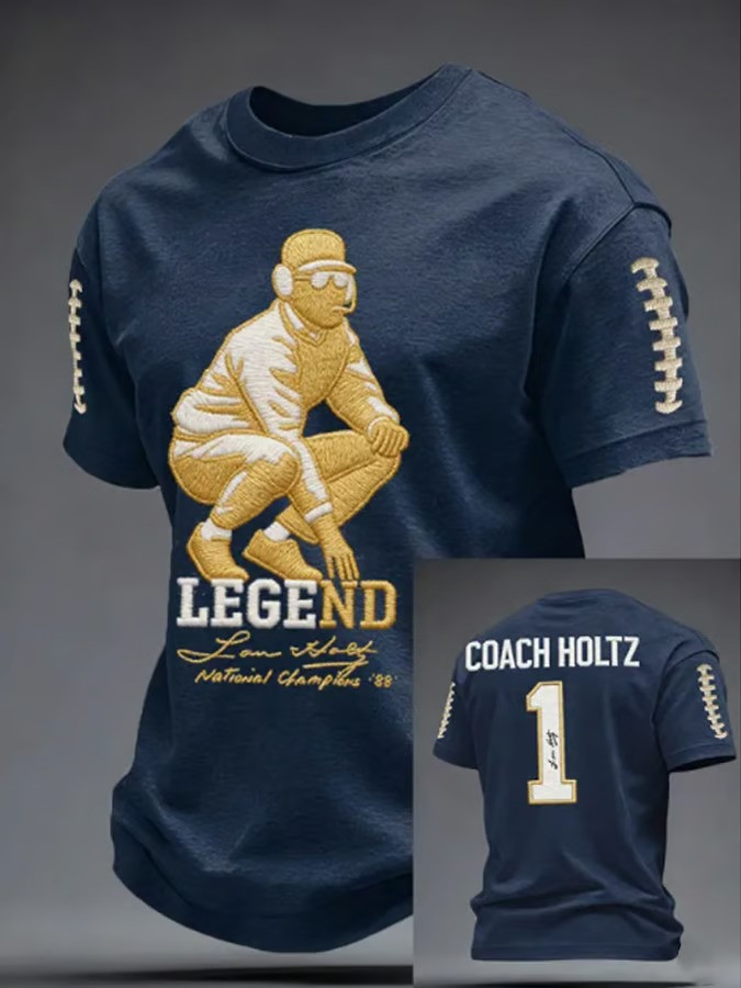Personalized Lou Holtz Legend Coach Holtz One T-Shirt Notre Dame 88 Champion Memorial Best Gift For Fans