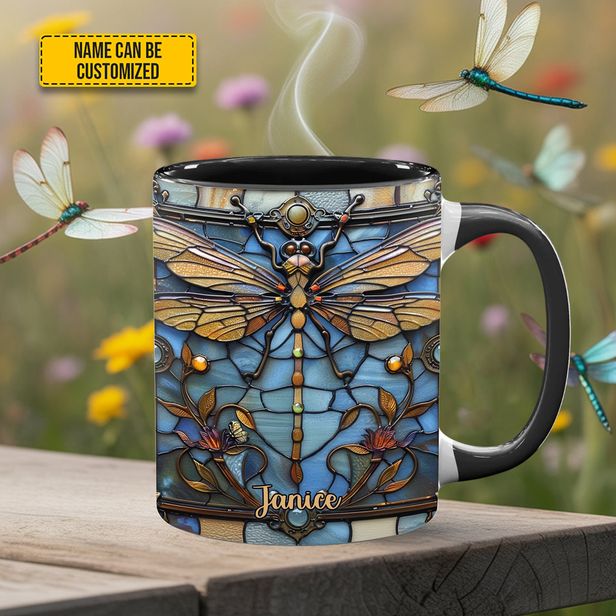 Personalized Love Dragonfly Mug Animal Themed Morning Coffee Mug Cool Gift Ideas