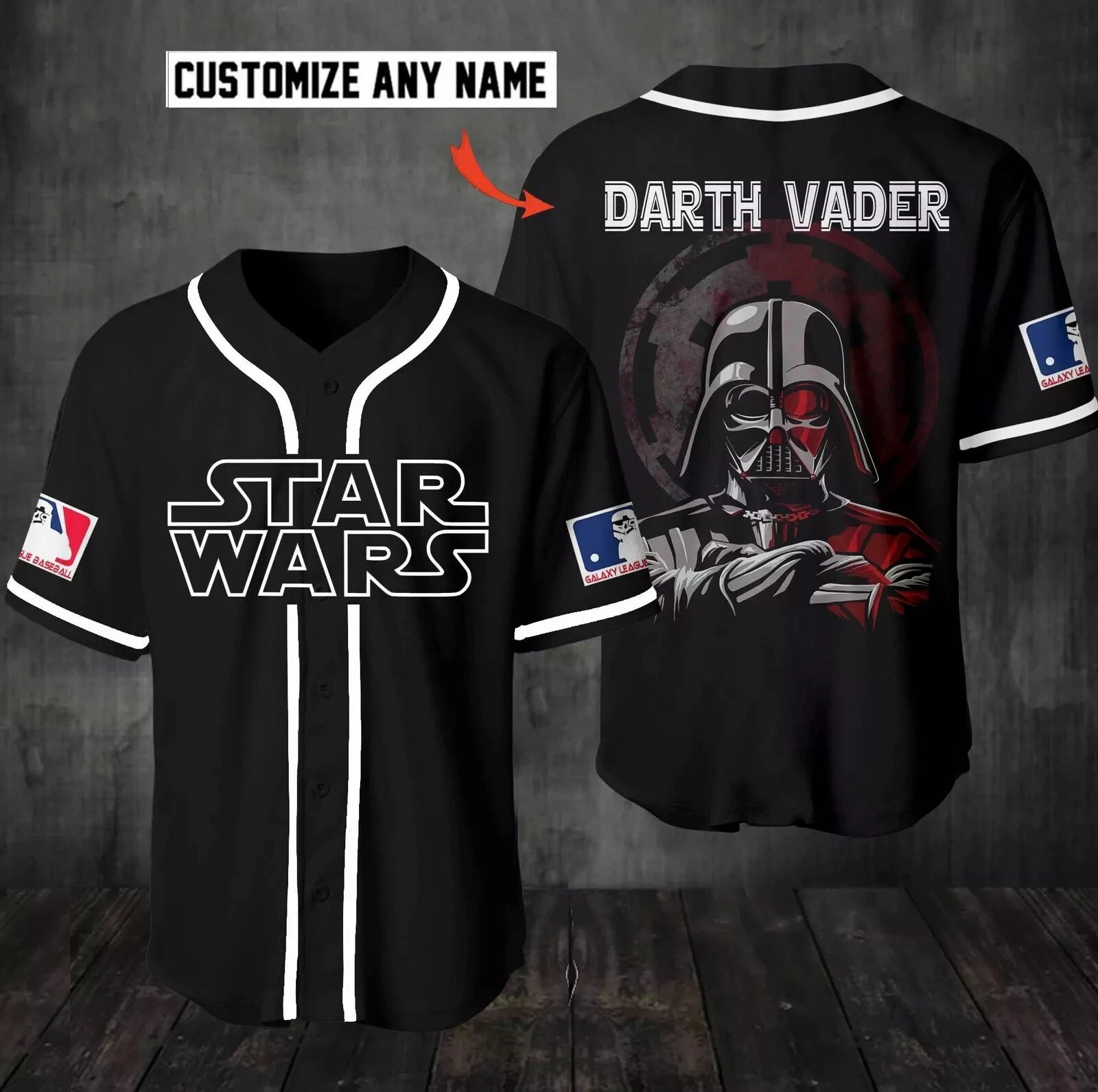 Personalized Love Star Wars Darth Vader 3D Baseball Jersey Mother's Day Gifts