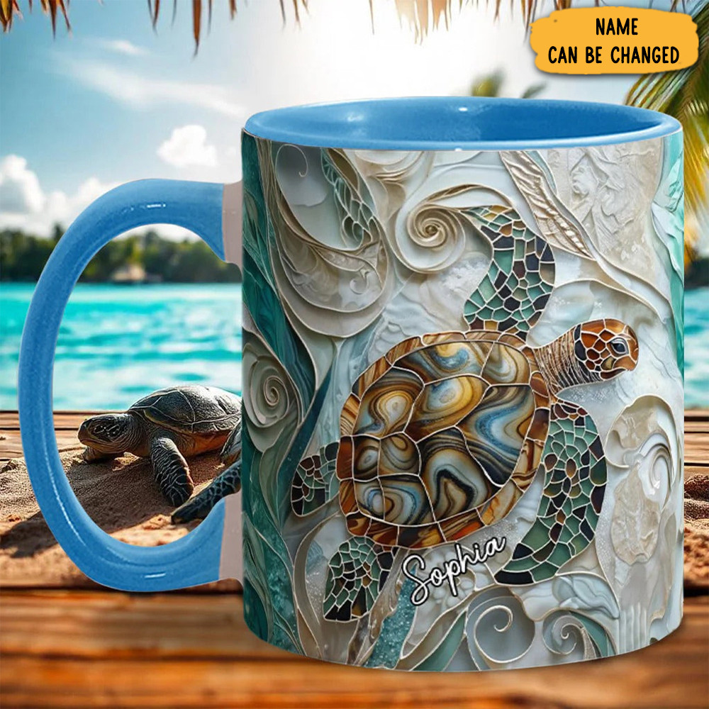 Personalized Love Turtles Mug Animal Design Custom Coffee Cups Turtle Lover Presents