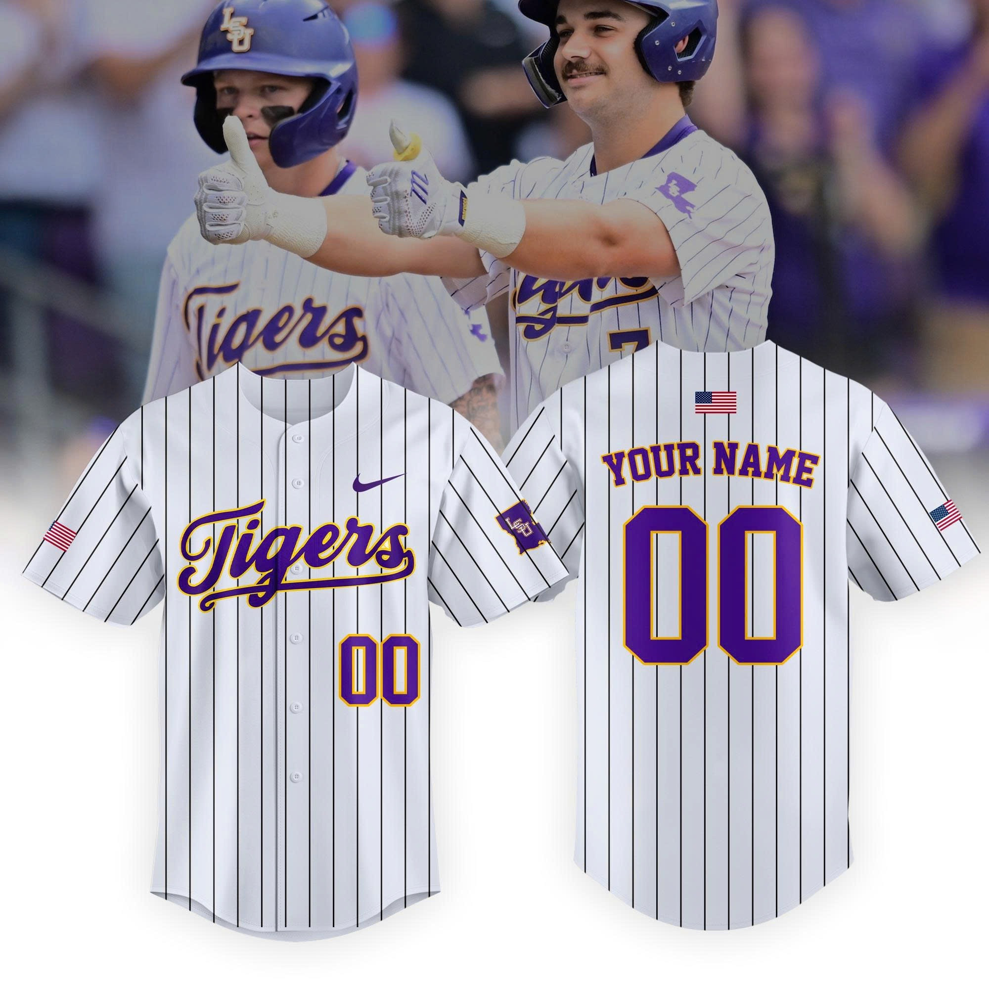 Personalized LSU Tigers 2025 Baseball Jersey
