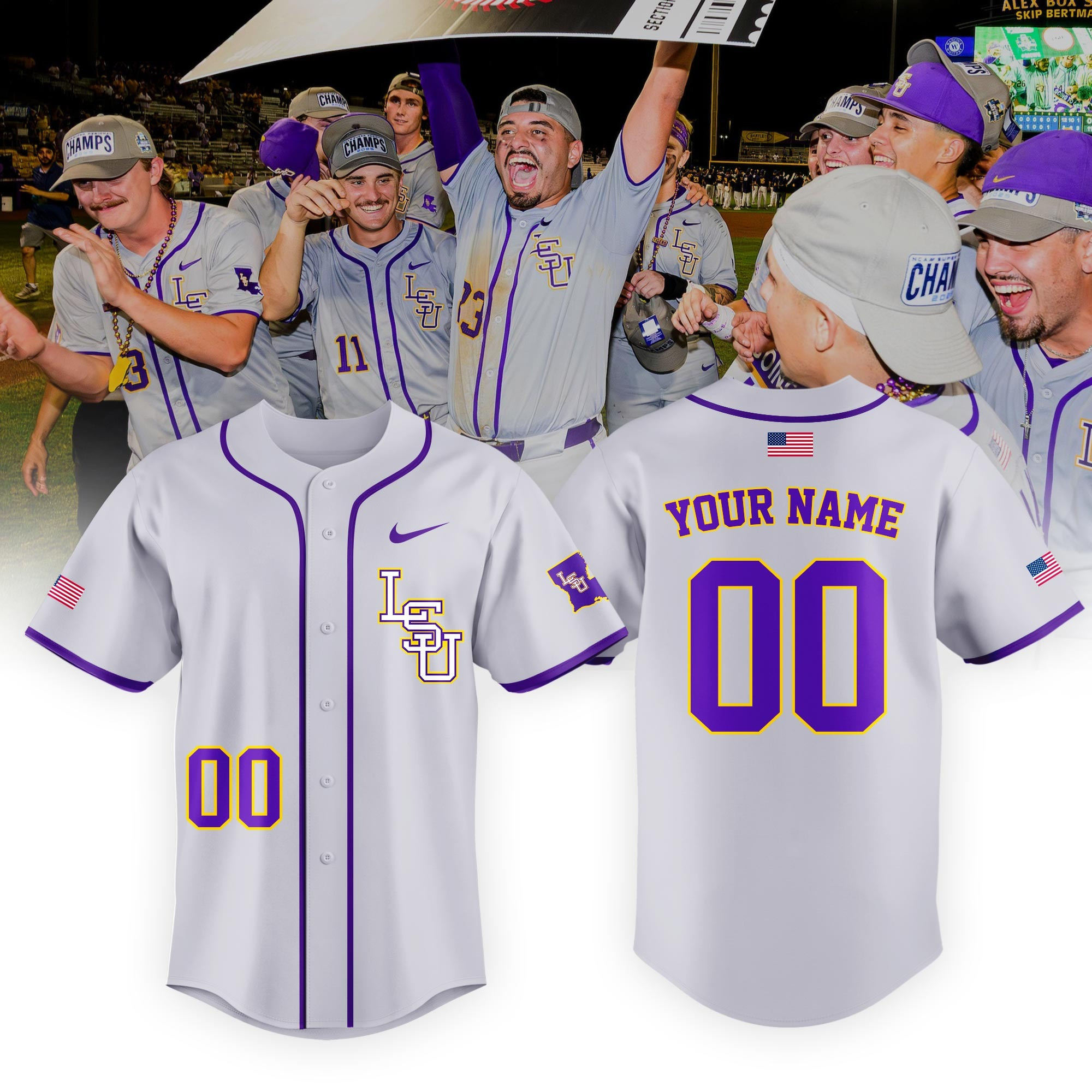 Personalized LSU Tigers Baseball Jersey