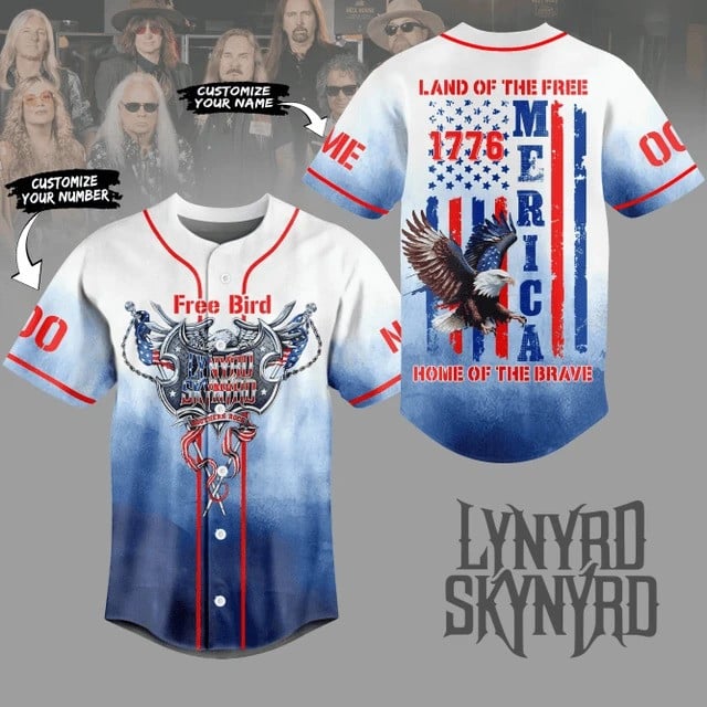 Personalized Lynyrd Free Bird Limited Edition Baseball Jersey Music Lover Gift Ideas For Him