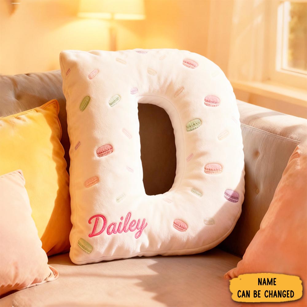 Personalized Macaron Alphabet Throw Pillow Graphic 3d Print Letter And Numbers Pillow With Name For Kids Baker Birthday Gift