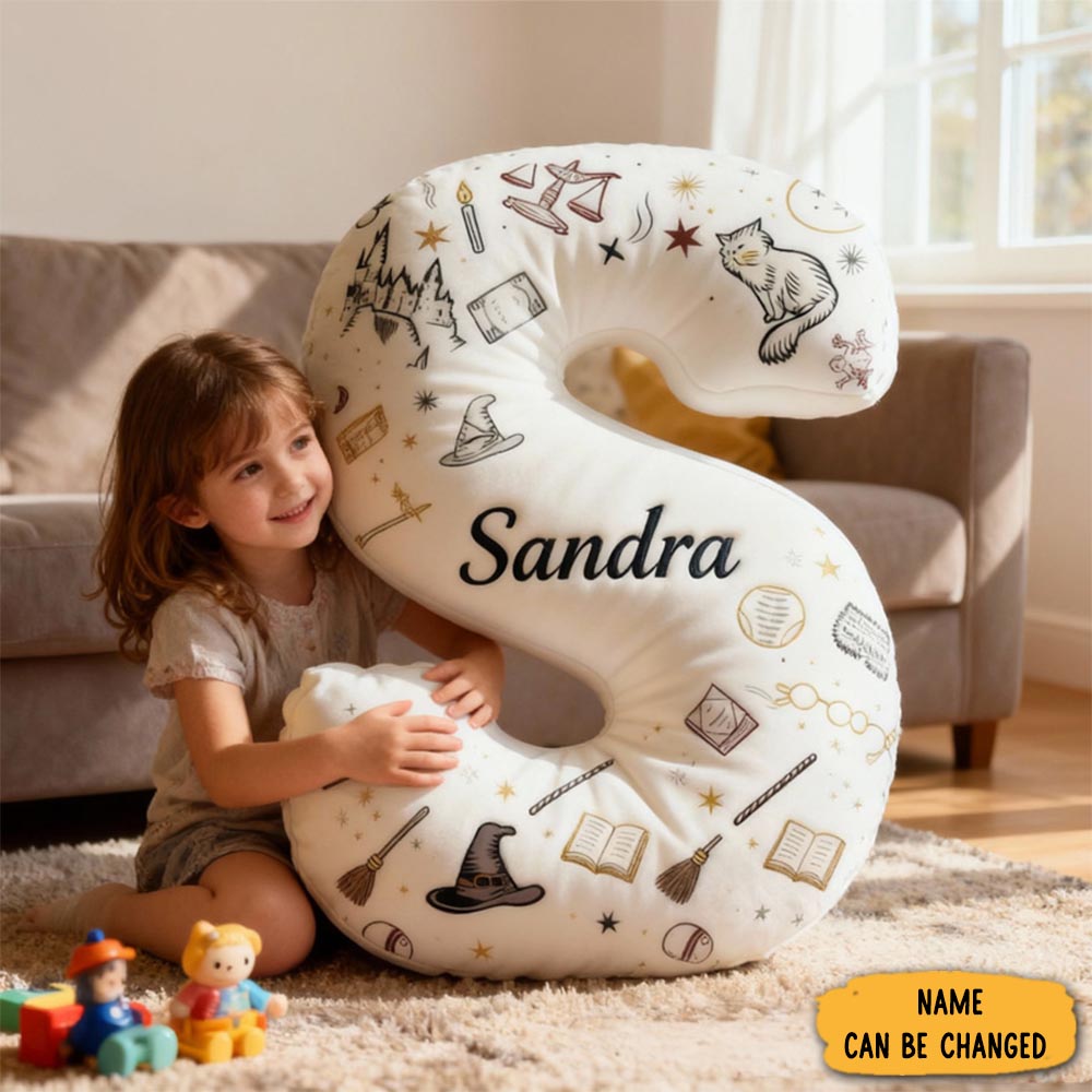 Personalized Magic Book Alphabet Throw Pillow Graphic 3d Print Fantasy Book Pillow With Name For Kids Boys Girls Bookworm Book Lover Gifts Birthday Gift