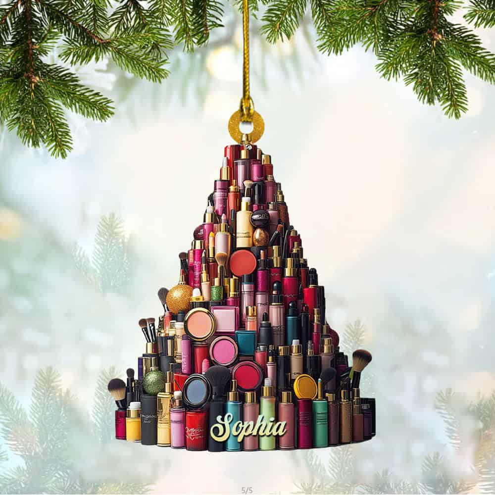 Personalized Makeup Acrylic Ornament Christmas Tree Beauty Ornament Gift For Makeup Artist Make Up Ornament For Girls Makeup Gift For Friend